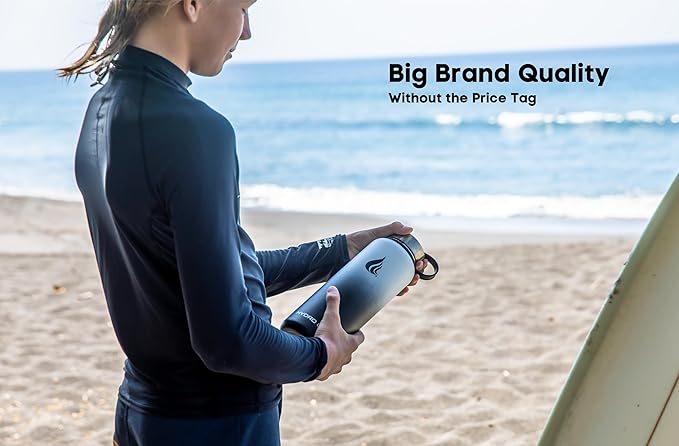 HYDRO CELL Stainless Steel Insulated Water Bottle with Straw - For Cold & Hot Drinks - Metal Vacuum Flask with Screw Cap and Modern Leakproof Sport Thermos for Adults (Black/White 40oz)