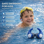 Swimming Ear Plugs for Kids with Lanyard, 3 Pairs Waterproof Reusable Soft Silicone Swim Earplugs for Pool, Surfing, Diving, Showering