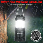 Solar Camping Lantern 4-Pack - Rechargeable LED Lights, Magnetic Base & Foldable Hanging Hook- Collapsible Lamp Battery Powered Perfect for Power Outages, Hiking, Campsites, Emergencies