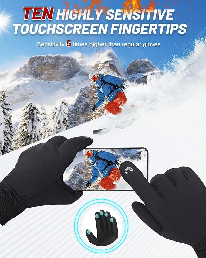 RIGWARL Gloves for Cool&Cold Weather Waterproof, Winter Gloves for Men Women Touch Screen