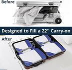 Compression Packing Cubes 6 Set, Compressible Space-Saving Packing Cubes for Travel - Compression Bags, Luggage Organizer, Travel Essentials for Women, Royal Blue