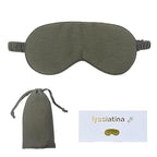 Sleep Mask Linen Eye Mask with Elastic Band,Comfort Sleeping Shade for Nighttime Sleeping, Traveling & Napping,Side Sleeper Eye Cover Cooling with Travel Bag Gift Package(Dark Olive)