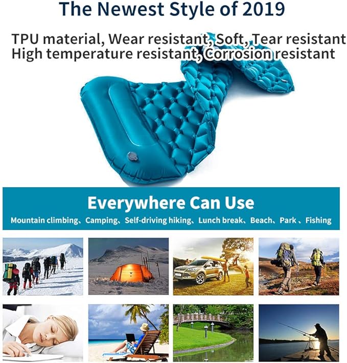 Star Smart Sleeping Pad for Camping Inflatable Backpacking Pad with Pillow, Ultralight Durable Camping Mattress,Hiking Air Mat,Camp Sleep Pad for Hiking Traveling & Outdoor Activities