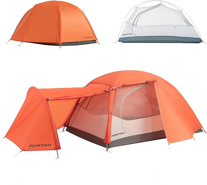 Triphyr Backpacking Tent with F-Nexus Extension 2-Person Combo, Attachable Extension Shelter, Lightweight 2 Person Tent for Backpacking Camping Hiking & Biking