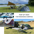6 Person Easy Pop Up Tents for Camping - AYAMAYA Double Layer Waterproof Instant Tent with Vestibule & Porch, Large Size Family Tent Automatic Setup for 4-6 People Camping Hiking (Poles Included)