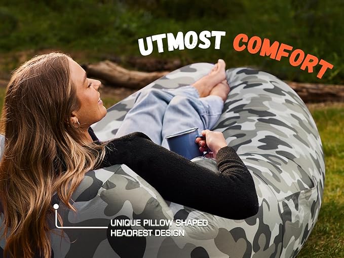 WEKAPO Inflatable Sun Lounger, Air Sofa, Hammock, Portable, Waterproof and Leak-Proof, Ideal for Backyard, Beach, Travel, Camping, Picnics and Music Festivals