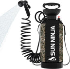 SUN NINJA Portable Shower, Camping Shower with 7 Mode Shower Head, Neoprene Cover Helps Keep Water Warm, High Pressure Hose, Easy to Carry