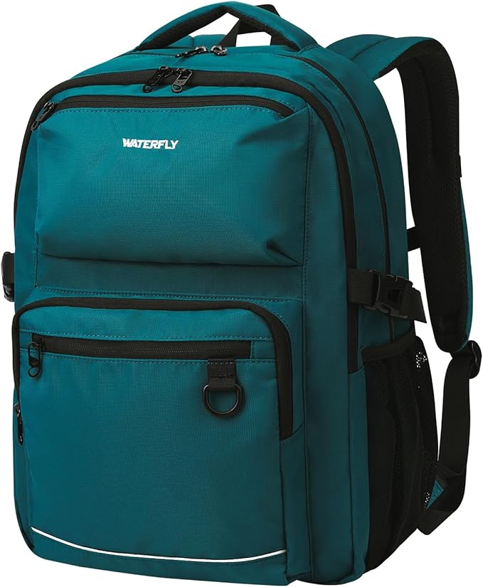 WATERFLY Travel Laptop School Backpack: College Middle School Bookbag for Women Men, TSA Friendly Business Work Casual Daypack with 15.6" Computer Compartment, Anti Theft Water Resistant Commuter Bag