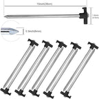 ABCCANOPY 15 Inch Tent Stakes 10 Pcs Non-Rust Metal Ground Anchors, Heavy Duty Spikes with 4 Ropes for Outdoor Camping, Black