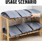 5Pcs Large Travel Shoe Bags Portable Travel Gifts Shoe Organizer with Zipper Closure, Waterproof Nylon Shoe Storage Organizer with Handle Travel Bags For Men and Women, Grey