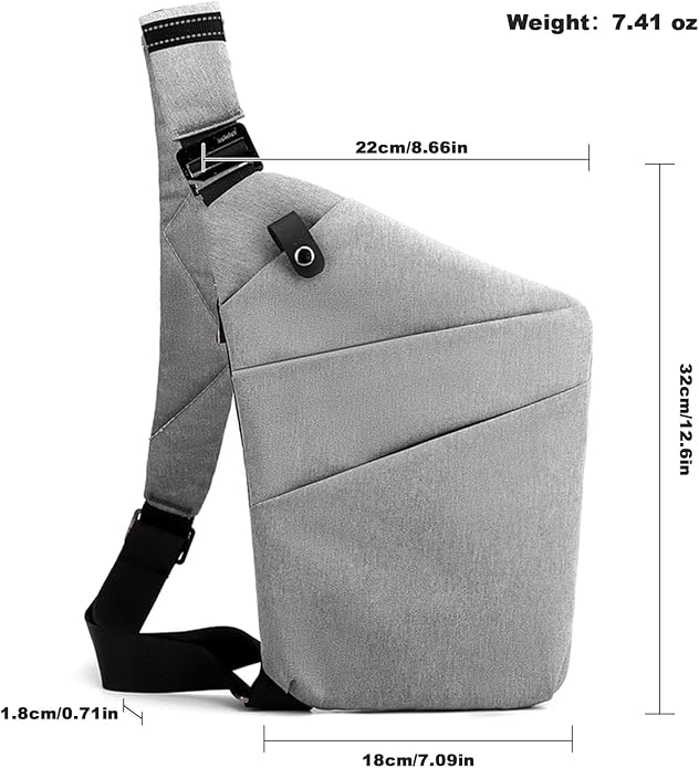 Anti Theft Travel Bag, One Shoulder Large Capacity Cross-body Bag Chest Fashion Lightweight Sling Bags for Travel Sports