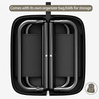 Hygite Portable Stool,10 Inch Small Folding Stool for Adults,Ultralight Black Camping Stools for Hiking and Fishing,Hold Up to 265 LBS