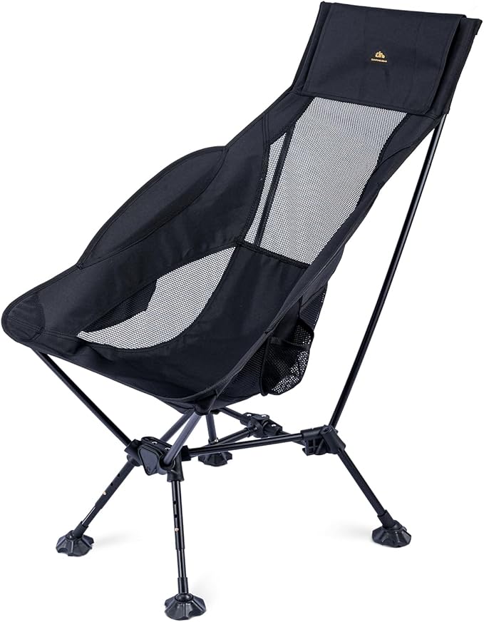 iClimb Ultralight Compact Camping Folding Beach Chair with Anti-Sinking Large Feet