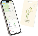 Wallet Tracker Card (iOS Only), Rechargeable Bluetooth Smart Tracking for Apple Find My Compatible Anti Tracker for Men Women Slim Item Locator for Purse Passport Key Luggage Tag (1Pcs/JAN FLR)