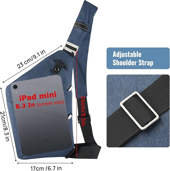 Sling Bag Cross Body Bag, Anti Theft Crossbody Bags for Travel Lightweight Chest Shoulder Bags for Women Men