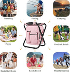Kikerike Backpack Stool Cooler Chair Heavy Duty 400 LBS Max Load Portable Lightweight Stool Backpack Folding Fishing Cooler Seat for Camping Hunting Fishing