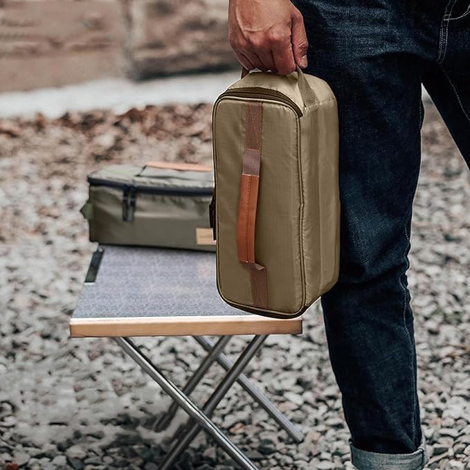 Azarxis Camping Cooking Utensils Organizer Bag Travel Storage Bag Portable Small Stuff Case for Storing Flatware Cutlery Digital Accessories Cosmetics Makeup Brushes