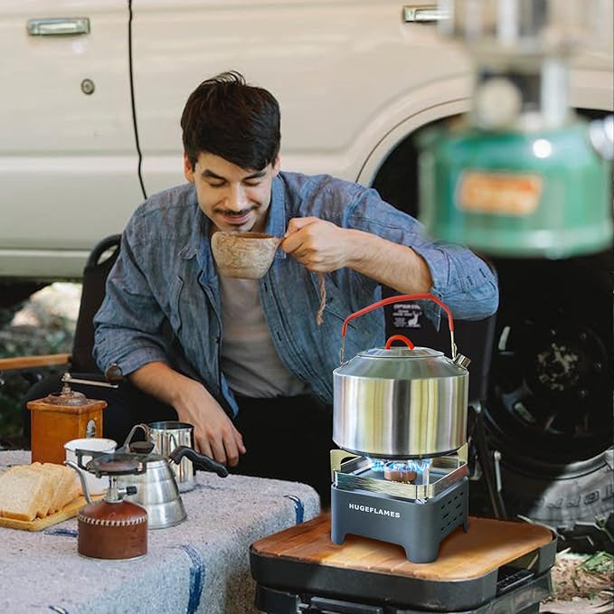 Single Burner Propane Stove, Wind-Guard Camping Stove, Automatic Ignition Propane Burner for Outdoor Cooking