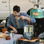 Single Burner Propane Stove, Wind-Guard Camping Stove, Automatic Ignition Propane Burner for Outdoor Cooking