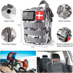 Survival Kits,222 PCS Emergency Survival Gear First Aid Kits with Molle System Compatible Bag Outdoor Camping Gear Emergency Kits for Hunting,Hiking,Fishing, Gifts for Men Women