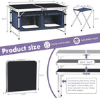 Camp Field Camping Folding Aluminum Table with Adjustable Legs for Outdoor Travel Beach, Backyards, BBQ, Party and Picnic Foldable Table