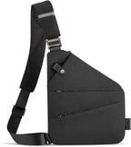 WANDER PLUS® Left Shoulder Anti Theft Crossbody Travel Bag for Women Men, Slim Sling Bag with Adjustable Strap