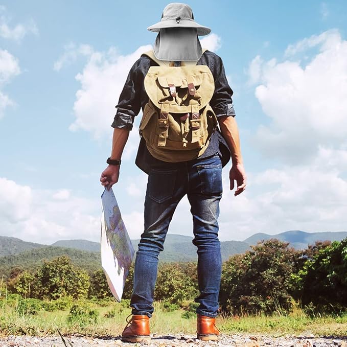 SUN CUBE Wide Brim Sun Hat Men Women, Fishing Hats Sun UV Protection, Mens Hiking Bucket Hat Safari Beach Boonie, UPF 50+