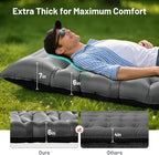 KASBAH Camping Sleeping Pad,6 inch Thick Inflatable Camping Mattress with Built-in Foot Pump and Pillow,Ultralight Sleeping Mat Backpacking Gear for Outdoor Hiking,Camping, Traveling and Tent
