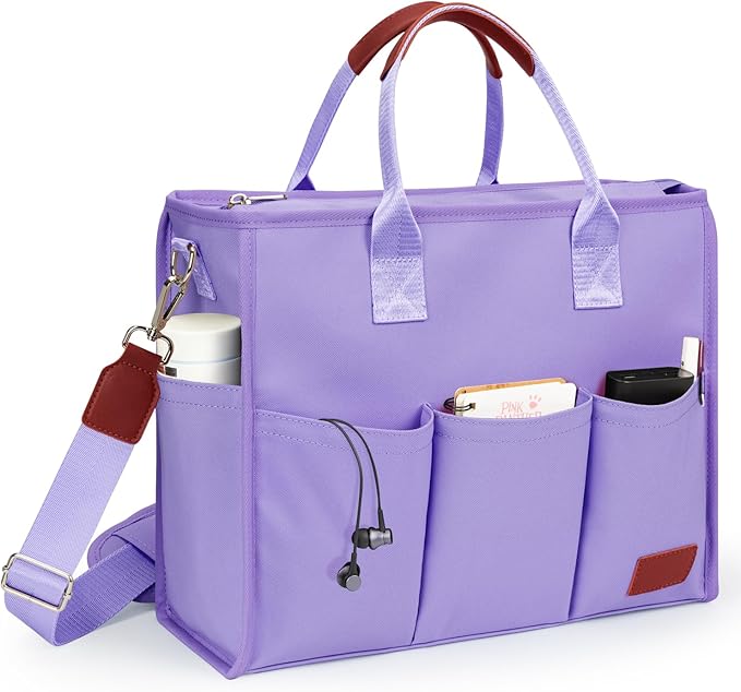 Fancy Forest Utility Work Tote Bags for Women With Compartments & Zipper,Large Canvas Tote Pruse Cossbody for College, Travel