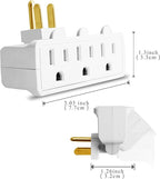 oviitech 3 Outlets 3-Prong Swivel Wall Adapter, Grounded 180 Degree Electrical Plug Adapter, Indoor Rated,White.