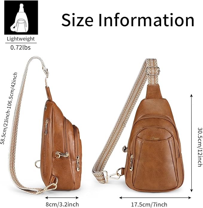Crossbody Bags for Women Anti Theft Vegan Leather Sling Bag RFID Blocking Chest Bag for Travel