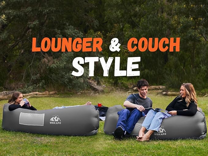 WEKAPO Inflatable Sun Lounger, Air Sofa, Hammock, Portable, Waterproof and Leak-Proof, Ideal for Backyard, Beach, Travel, Camping, Picnics and Music Festivals