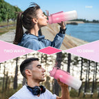 32oz Water Bottle with Removable Straw and Spout Lid Two Ways to Drink, 18/10 Stainless Steel Insulated Water Bottle, BPA-Free, Leak Proof, Double wall, for Sports, Gym
