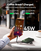 INIU Portable Charger, Ultra Slim 10000mAh 45W PD Power Bank, Fast Charging Mini Battery Pack, Travel Trip Accessories Ship Essentials for College Students Travelers Teen Boys Girls, Green