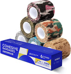 RISEN Cohesive Bandage 2” x 5 Yards, 6 Rolls, Self Adherent Wrap Medical Tape, Adhesive Flexible Breathable First Aid Gauze Ideal for Stretch Athletic (Multicolor Camouflage)
