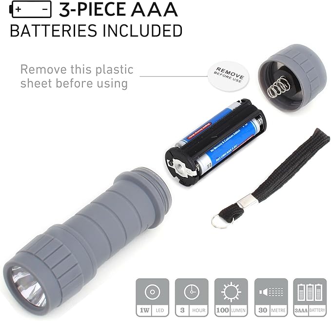 10-Pack Professional Outdoor Mini Flashlights Set, Super Bright 100 Lumen LED Flashlights, Small Flashlights Pack with 30-Piece AAA Dry Batteries Included