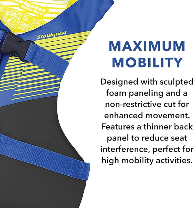 Stohlquist FIT Adult Life Jacket, US Coast Guard Approved Type III Life Vest, PFD for Men and Women, Easily Adjustable, Lightweight and High Buoyancy - Universal Fit (30-52" Chest)