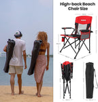 Camping Chair for Adults 350 LBS Support Camp Chair 2PCS with Breathable Mesh Back Fabric with Arm Rest Cup Holder and Portable Carrying Bag