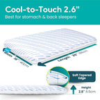 BLISSBURY Cooling Memory Foam Pillow, 2.6 Inch Thin, for Stomach & Back Sleeper, Queen Size, Removable Cool-Tech Cover, CertiPUR-US Certified