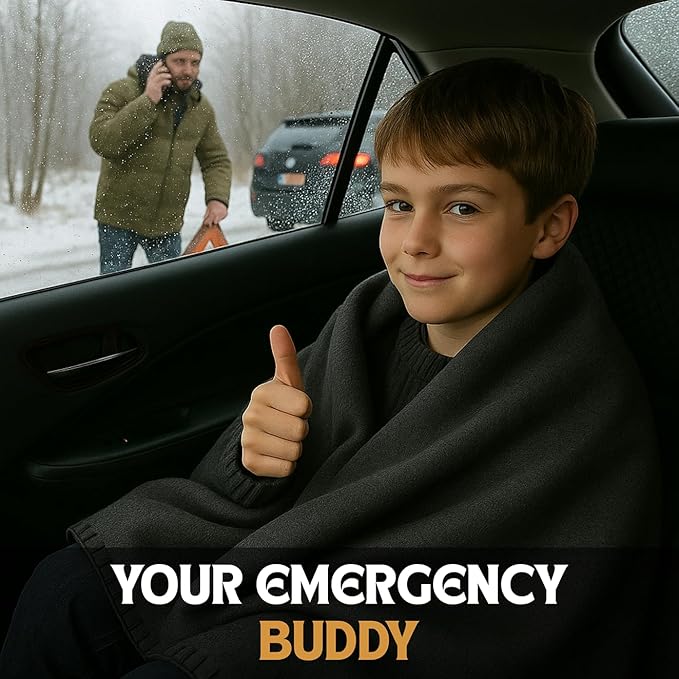 Wool Camping Blanket – 70% Wool Heavy-Duty Military Style Throw, Warm & Washable, Fire Retardant Cover for Emergency, Survival & Outdoor Use – Perfect for Camping, Car, Home & Hiking, Grey 66x90