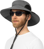 SUN CUBE Wide Brim Sun Hat Men Women, Fishing Hats Sun UV Protection, Mens Hiking Bucket Hat Safari Beach Boonie, UPF 50+