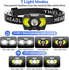 Lsnisni LED Headlamp,1500 Lumen Bright Head Lamp with 7 Modes,Lightweight and Adjustable Headlight for Head, IPX5 Waterproof Head Light for Adults Kids Camping Outdoor, 3 AAA Batteries Included
