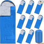 Macarrie 10 Pcs 0 Degree Camping Sleeping Bags Bulk for Adults Cold Weather 4 Season Warm Sleeping Bag with Compression Sack for Homeless Donation Shelter Emergency Hiking