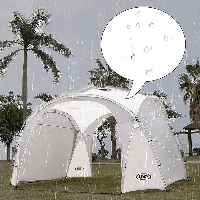 UNP Easy Beach Tent Pop Up Canopy UPF50+ Tent with Side Wall, Ground Pegs, and Stability Poles, Sun Shelter Rainproof, Waterproof for Camping Trips, Backyard Fun, Party Or Picnics