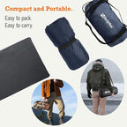 4-in-1 Large Camping Blankets - Waterproof, Windproof Fleece Outdoor Blankets for Stadium, Sports, Car, Concert - 81"x57", Portable (Royal Blue)