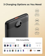 Small Portable Charger Power Bank 10,000 mAh, Upgraded Compact Battery Pack for Phone Charging, PD3.1 & QC Fast Charging Mini Travel Power Bank for iPhone/Samsung/Google/Tablet/AirPod (Black)