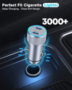 iPhone Car Charger,Dual Port USB C Fast Car Chargers,40W Type C i Phone Charger for Cars Quick Charging+2pack 3.3ft Lightning Cable + 20W USBC PD Plug Fast Charging for iPhone 14/13/12/11 Pro Max/iPad