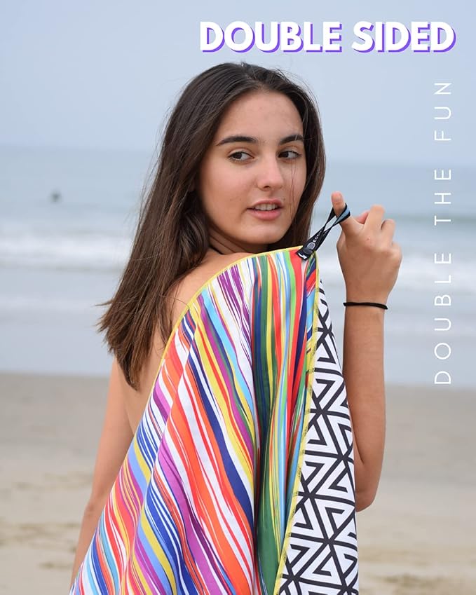 ECCOSOPHY Microfiber Beach Towel - Sand Free Towels are Quick Dry, Light Weight, Super Absorbent - Perfect Pool, Travel, Cruise, Camping Essentials - Oversized Extra Large for Adults 71x35 in