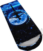 AILONEN Outer Space Astronaut Camping Sleeping Bags,Lightweight & Waterproof,3 Season Warm & Cool Weather,Cartoon Sleeping Bags for Kids,Boys Girls Travelling,Outdoors