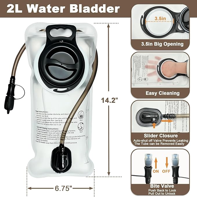 Tactical Mini Molle Hydration Pack,Molle Hydration Carrier with US Flag Water Resistant,Hydropack for Tactical Vest Backpack